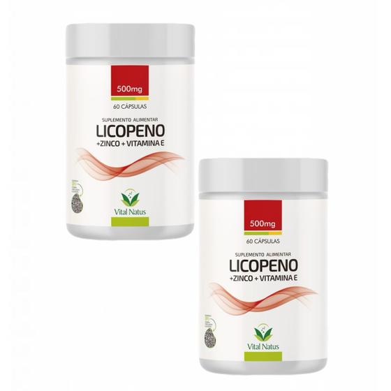 Imagem de 2x Licopeno- Zinco- Vitamina E 500mg- Vital Natus- 60 Cáps.