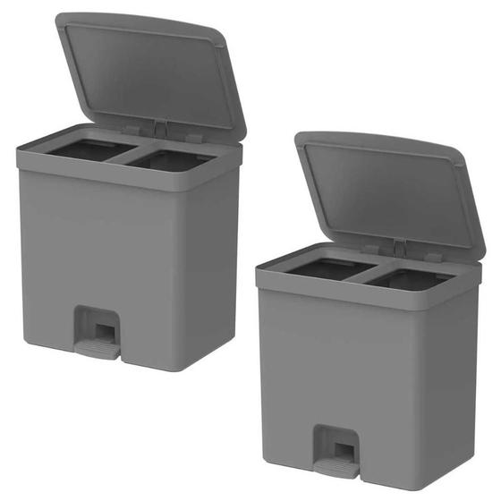 Imagem de 2x Lixeira Banheiro 20L OU Duplo Compartimento com Pedal