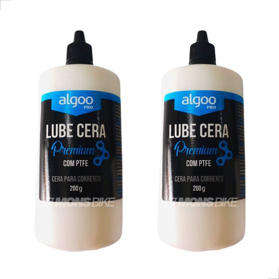 Imagem de 2x Lubrificante Algoo Lube Cera Premium C/ Ptfe 200g P Corrente Bike MTB