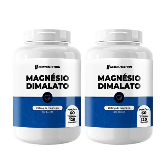 Imagem de 2x Magnésio Dimalato 260mg New Nutrition 120 Cápsulas