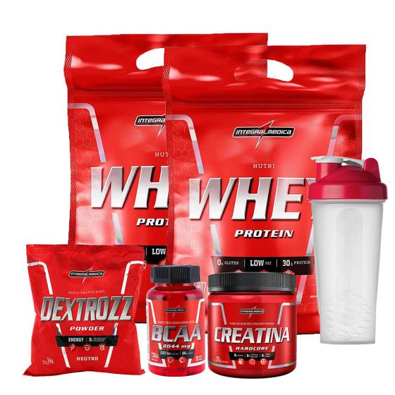 Imagem de 2x Nutri Whey 907g + Bcaa + Creatina + Coqueteleira+ Dextrozz