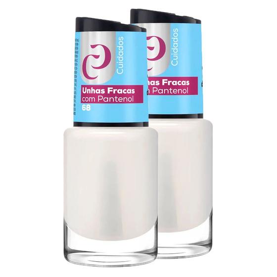 Imagem de 2x O Melhor Esmalte Com Pantenol Unhas Fracas 10ml - Cora Ref.68