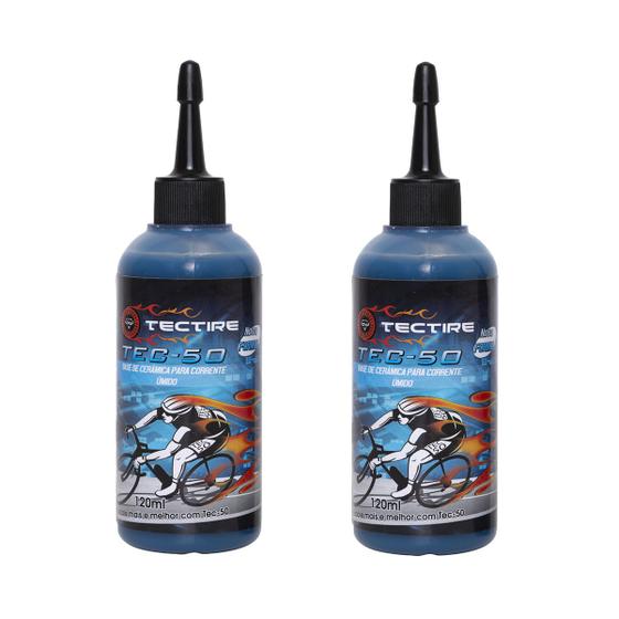 Imagem de 2x Óleo lubrificante corrente bike Tectire cerâmica úmido 120 ml