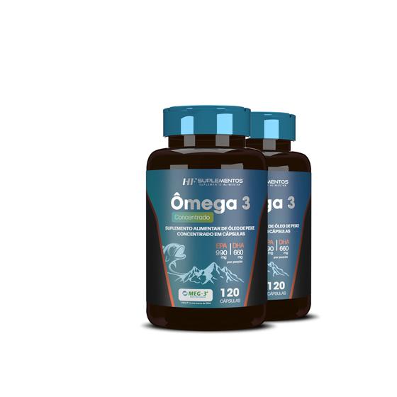 Imagem de 2x OMEGA 3 CONCENTRADO 120 CAPS HF SUPLEMENTOS