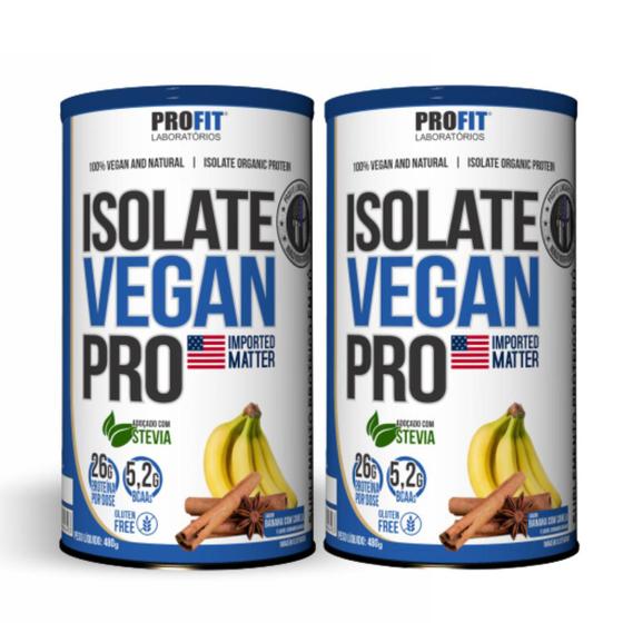 Imagem de 2x Proteína Vegana Isolate Vegan Pro Profit Banana Com Canela 480g