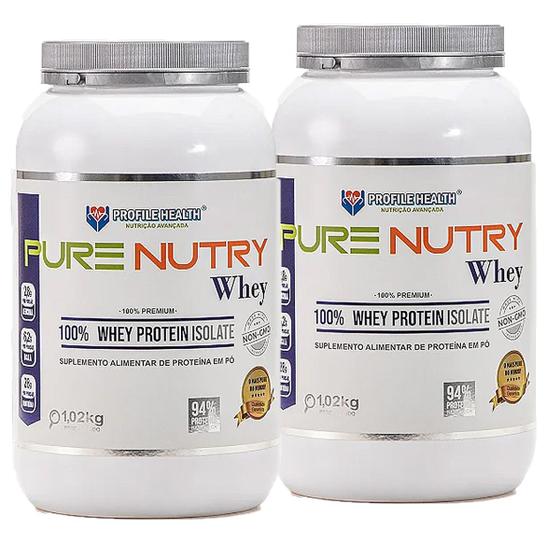 Imagem de 2x Pure Nutry Whey Isolado Neutro 1,020kg Profile Health