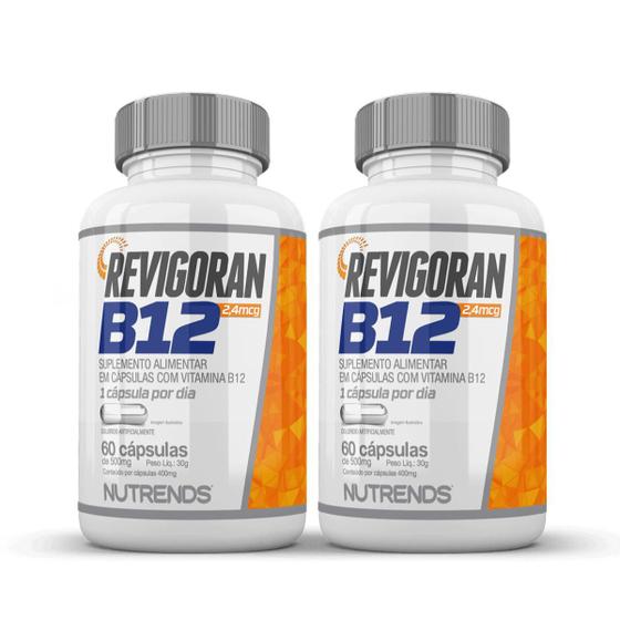 Imagem de 2x Revigoran Vitamina B12 2,4mcg Nutrends 60 Cápsulas