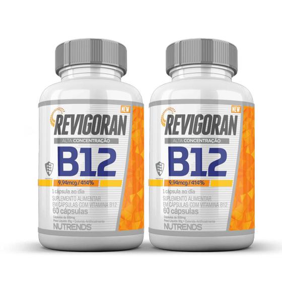 Imagem de 2x Revigoran Vitamina B12 414% Nutrends 60 Cápsulas
