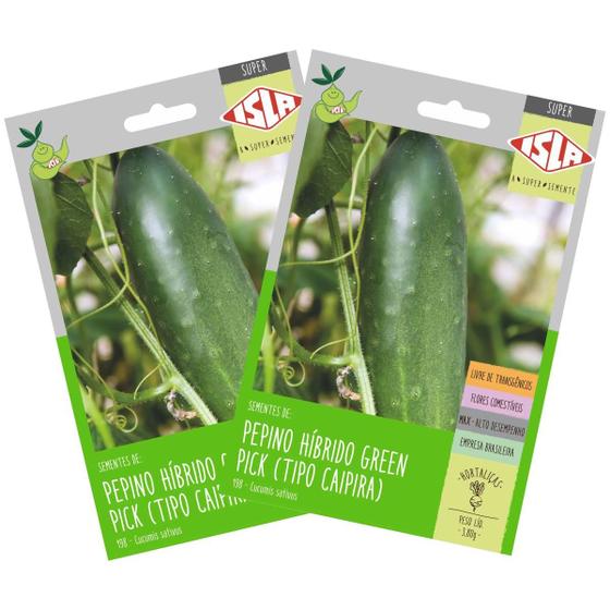 Imagem de 2X Semente Pepino Híbrido Green Pick Caipira(3,8g)Super ISLA