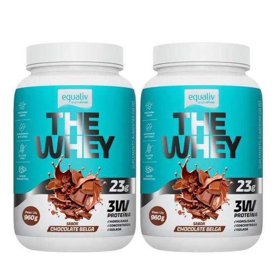 Imagem de 2x The Whey Proteína Equaliv Chocolate Belga 960g