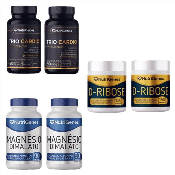 Imagem de 2x Trio Cardio+ 2x D Ribose+ 2x Magnésio Dimalato Nutrigenes