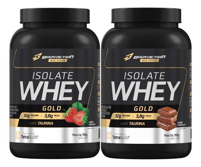 Imagem de 2x Whey Isolado Isolate Gold 900g Bodyaction