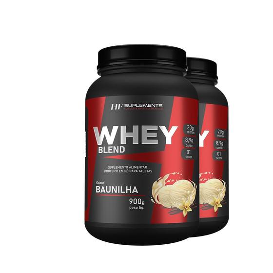 Imagem de 2x whey protein de baunilha 900g hf suplements