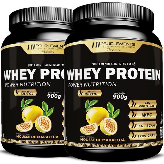 Imagem de 2X Whey Protein Power Nutrition Maracuja Hf Suplementos