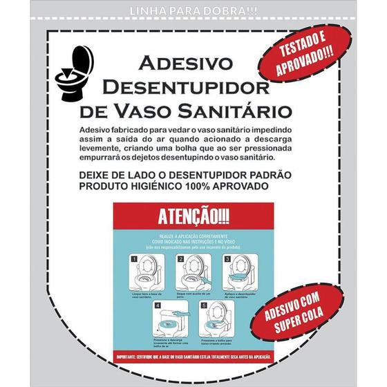 Imagem de 3 Adesivo Desentupir Vaso Sanitário Entupido Descartavel