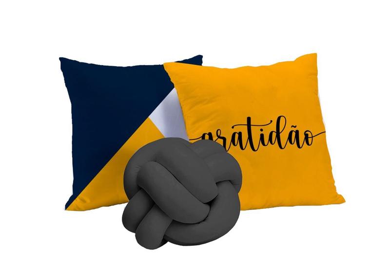 Imagem de 3 almofadas kit completo estampas sofisticadas capa c zíper e refil com varias cores para quarto sala e escritorio