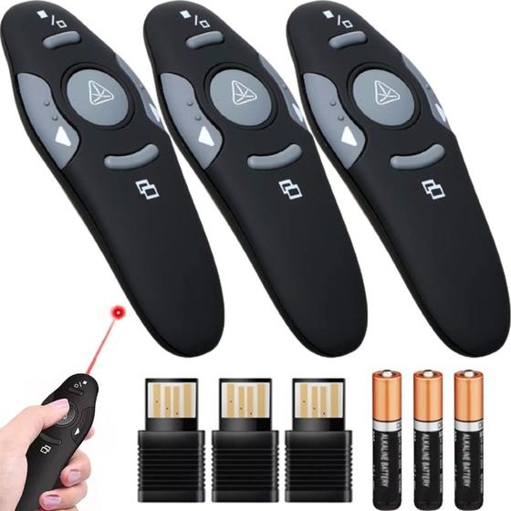Imagem de 3 Apresentador Passador Slide PowerPoint Ppt Aula Apontador Caneta Laser Controle Sem Fio