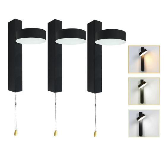 Imagem de 3 Arandela Com Interruptor Cordinha Led Foco Movel Bet22