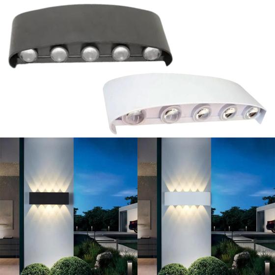 3 Arandelas Meia Lua De Sobrepor LED 10W Bivolt IP65 Luz Branco Quente