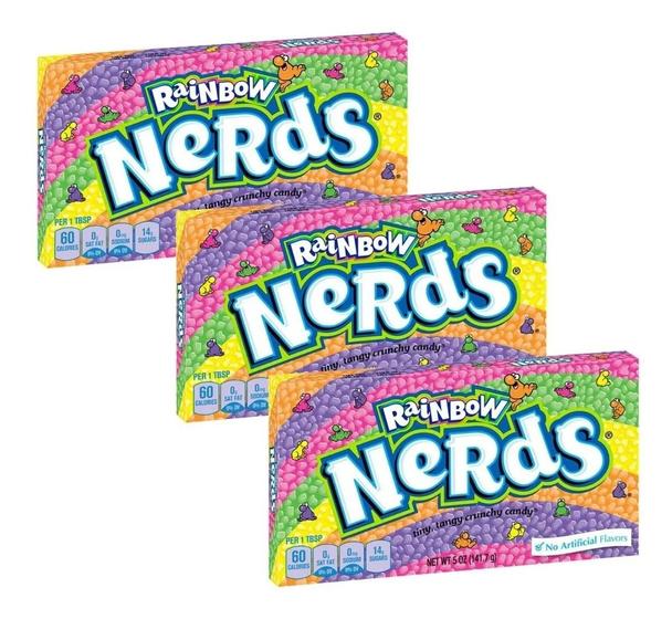 Imagem de 3 bala nerds wonka rainbow throwback - todos os sabores 141g