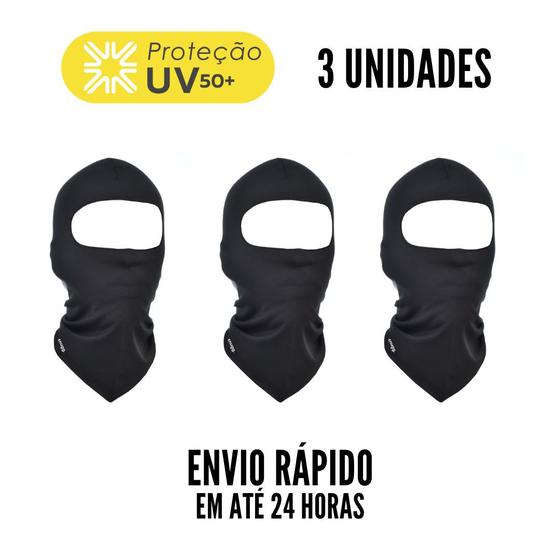 Imagem de 3 Balaclavas Touca Ninja Proteção UV50+ Termica Poliester