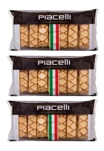 Imagem de 3 biscoito piacelli folhado sfogliatine glassate bonomi 200g