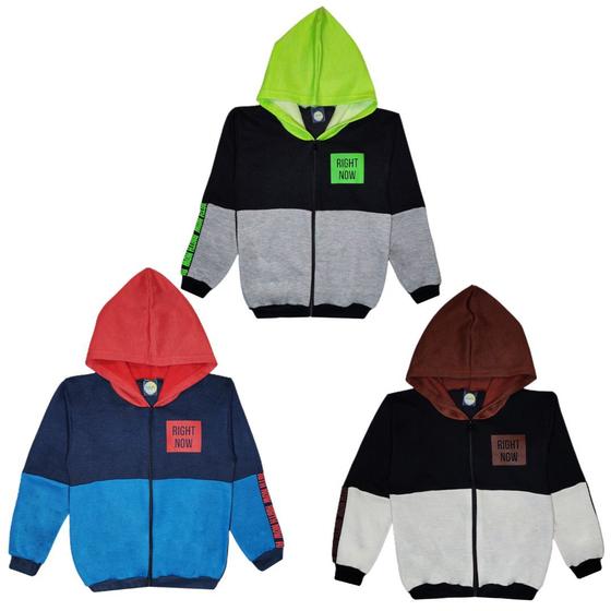 3 Blusas Jaqueta Moletom Flanelado Masculino Juvenil com Ziper Capuz Agasalho Roupa menino inverno tamanhos 10 12 14 16 Menor preço em 3 Blusas Jaqueta Moletom Flanelado Masculino Juvenil com Ziper Capuz Agasalho Roupa menino inverno tamanhos 10 12 14 16