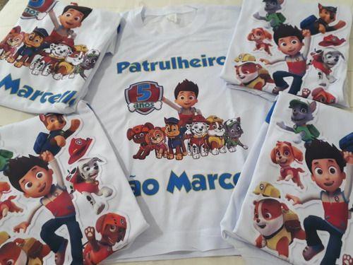 Imagem de 3 Blusas Personalizadas Patrulha Canina Camisa Para Familia