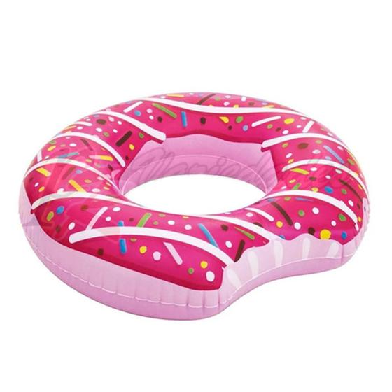 Imagem de 3 Boia Donut Rosa Inflavel Para Piscina Praia Suporta 90kg