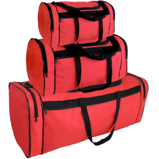 Imagem de 3 Bolsas de viagem bagagem sacola kit 3 tamanhos P / M / EXG