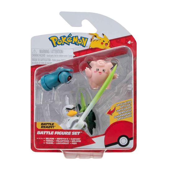 Imagem de 3 Bonecos Beldum, Sirfetch'd e Clefairy - Pokémon