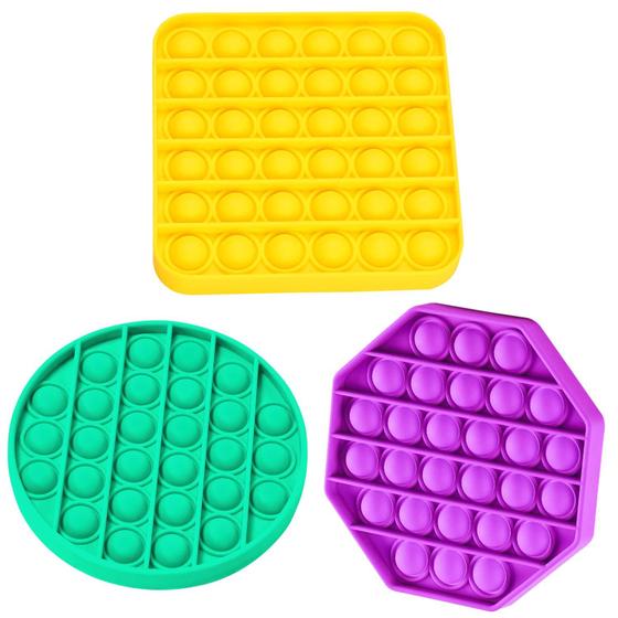 Imagem de 3 Brinquedos Sensoriais Fidget Toy RadBizz Push Pop Bubble