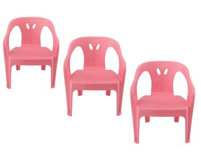 Imagem de 3 Cadeira Mini Poltrona Infantil Rosa E Azul De Plástico