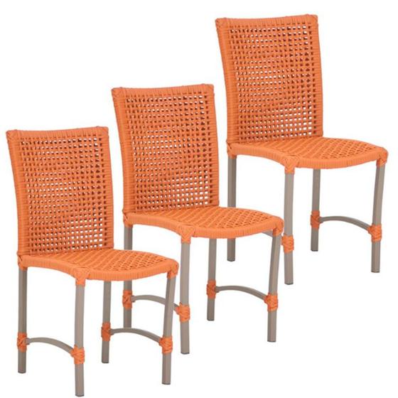 Imagem de 3 Cadeiras Cannes Corda Náutica em Alumínio Trama Original