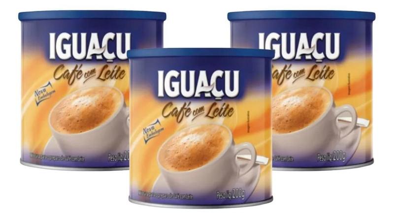 Imagem de 3 Café Com Leite Solúvel Iguaçu Lata 200G