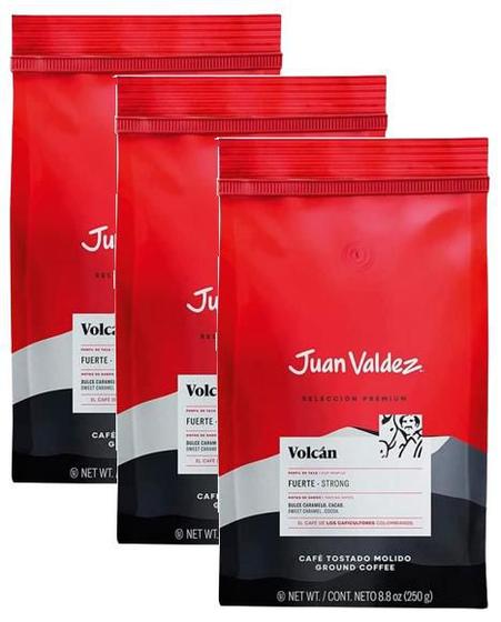 Imagem de 3 café moído colombiano juan valdez  volcan espresso 250g