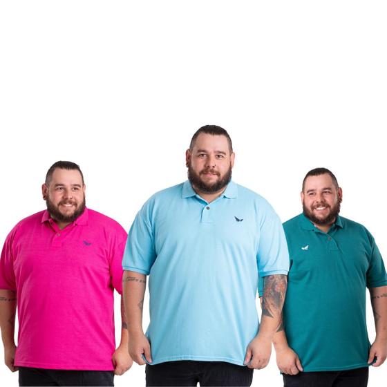 Imagem de 3 Camisa Polo Plus Size Uma Semana de Estilo e Conforto  Compre e Economize