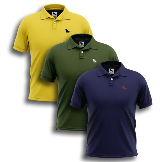 Imagem de 3 Camisas Gola Polo Masculina Original Oferta Imperdivel