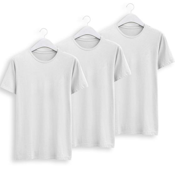 Imagem de 3 Camisetas Masculina Básica Gola Redonda Algodão Camisa Malha