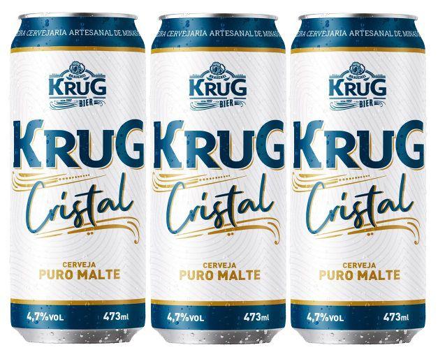 Imagem de 3 Cerveja Krug Cristal Puro Malte American Style Lager 473ml