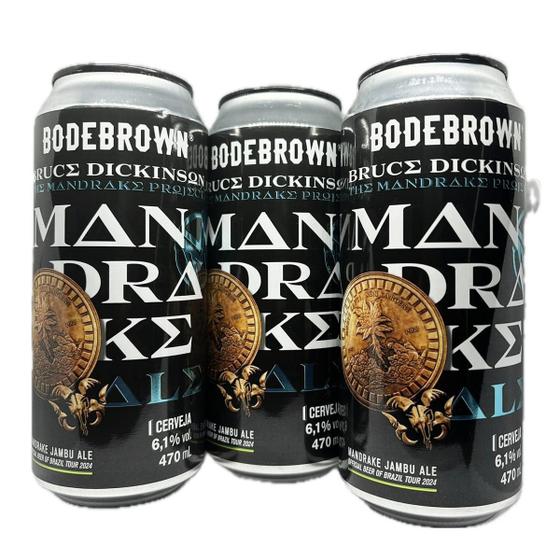 Imagem de 3 Cervejas Bruce Dickinson Mandrake Jambu Ale 6,1% Ipa 470Ml