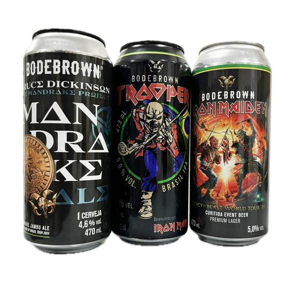 3 Cervejas Especiais Iron Maiden Brasil Coleção Imagem de 3 Cervejas Especiais Iron Maiden Brasil Coleção