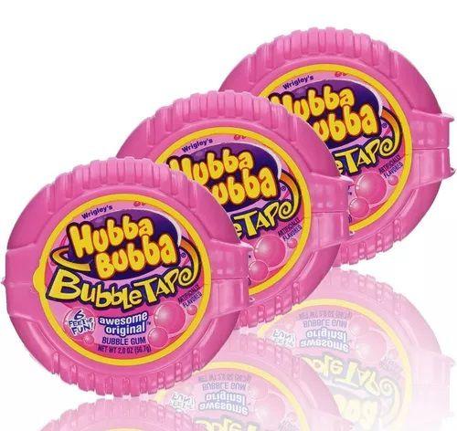 Imagem de 3 chiclete hubba bubba bubble tape 56,7g sabor tutti frutti