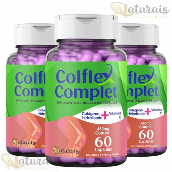 3 Colflex Complet Original 180 Cápsulas - Colágeno Hidrolisado + Vitamina C Menor preço em 3 Colflex Complet Original 180 Cápsulas - Colágeno Hidrolisado + Vitamina C
