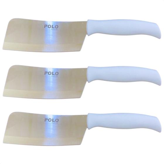 Imagem de 3 Cutelo Profissional P/ Cozinha Artesanal Açougueiro Afiada