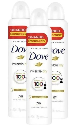 Imagem de 3 Desodorante Aerossol Dove Invisible dry Frasco com 200ml