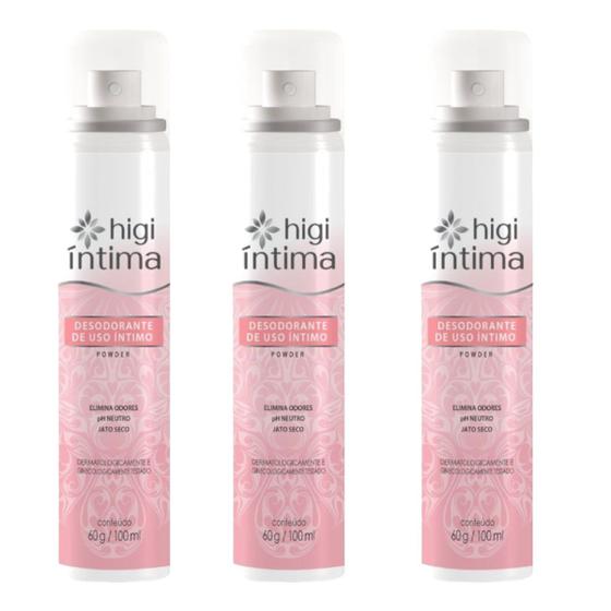 Imagem de 3 Desodorantes Íntimo Daxx Higi Íntima Powder 100ml