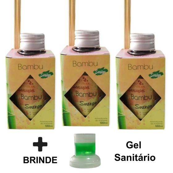 Imagem de 3 Difusor Ambiente de Bambu Aromatizante Aromas Vareta Perfume Casa 100ml Marca Luz Aroma - Envio Já