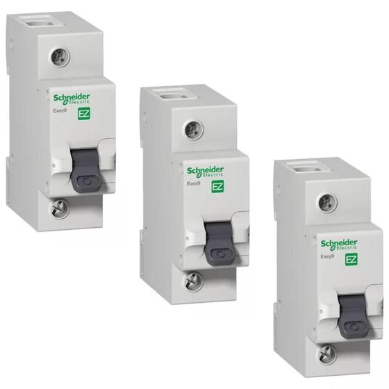 Imagem de 3 Disjuntores Easy9 125a Curva C 4.5ka Schneider 230v
