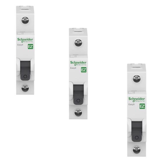 Imagem de 3 Disjuntores Schneider 25a C Interruptor 1p Proteção 3ka